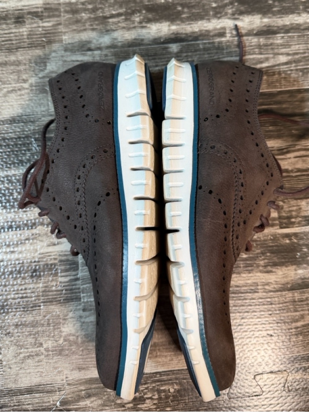 Cole Haan Zerogrand Wingtip Men's Brown Leather Oxford Shoes - Picture 4 of 9